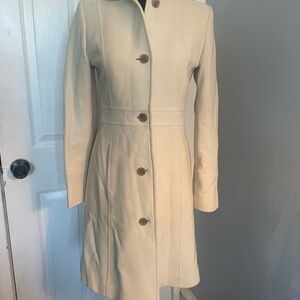 J. Crew Cream Trench Coat with Button Detail